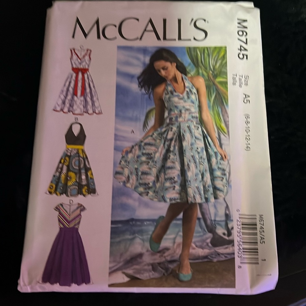 McCalls M6745 womens dress pattern size 6 to 14